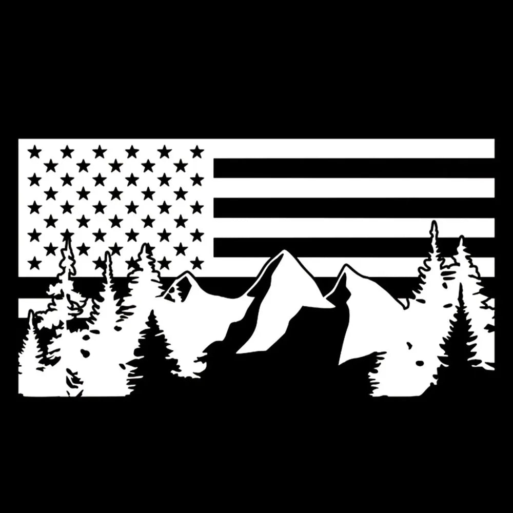 American Flag Aar Stickers PVC Natural Forest Window Decoration Creative Decals Automobile Styling Interesting Vinyl Decals