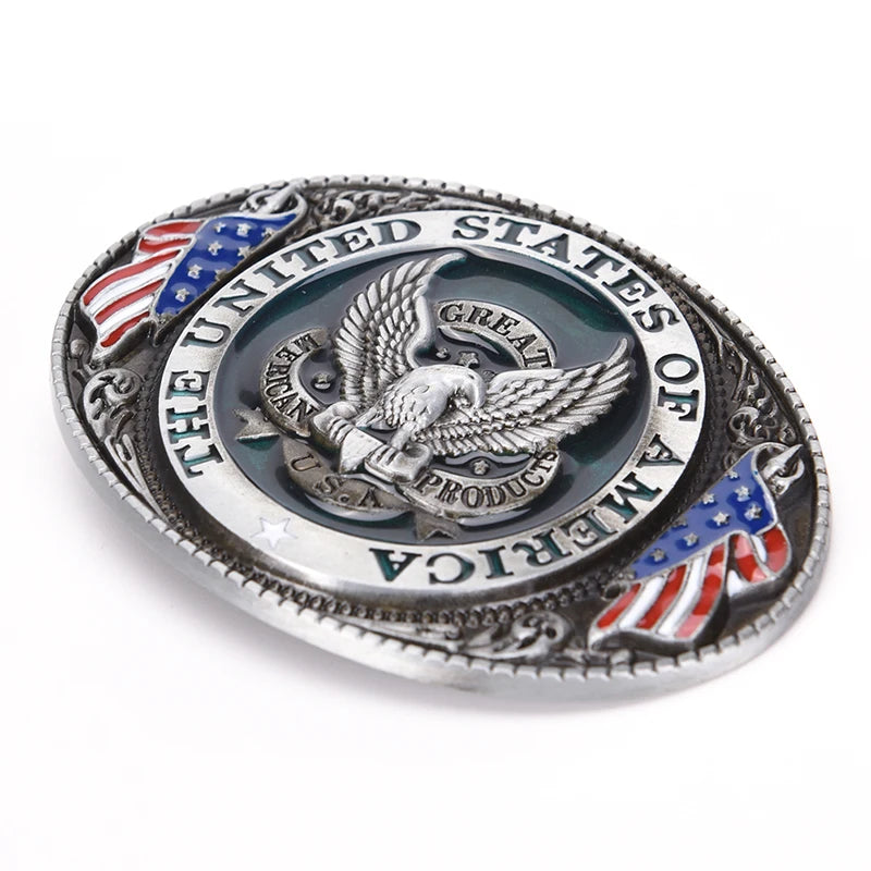 Western style New U.S.A. American flag eagle metal alloy Men Belt Buckle New fashion