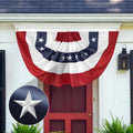 3 x 6 Ft American Pleated Fan Flag, USA Patriotic Half Fan Bunting Flag, MAGA Decorations Flags