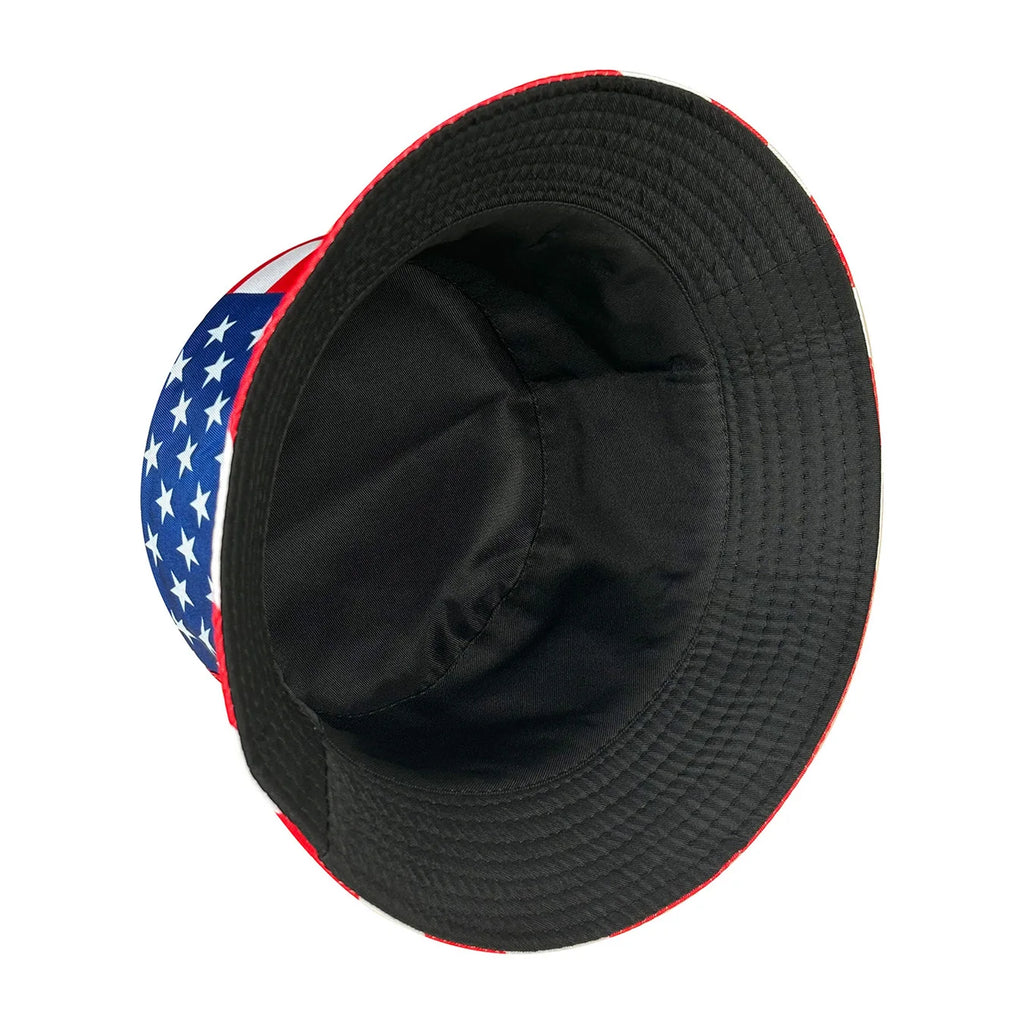 Patriotic American Flag Bucket Hat, Reversible, Casual Style, Foldable, Suitable for Independence Day and Everyday Use, Stylish Design with Stars and Stripes.