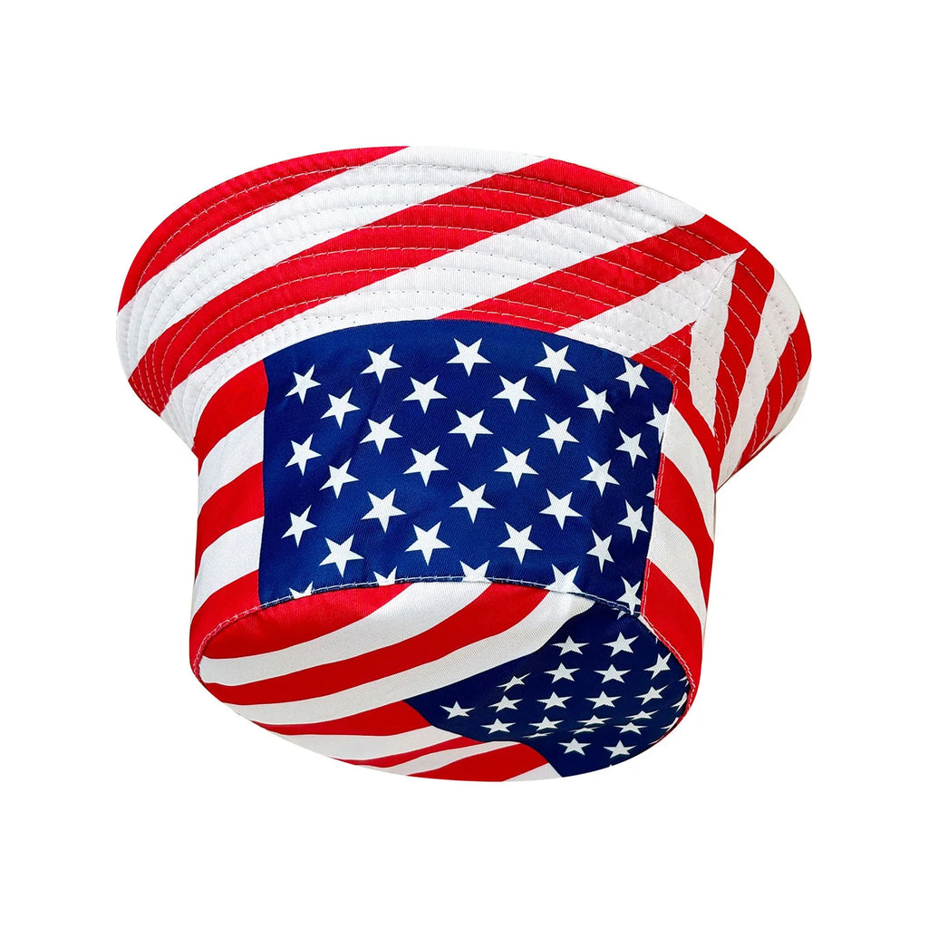 Patriotic American Flag Bucket Hat, Reversible, Casual Style, Foldable, Suitable for Independence Day and Everyday Use, Stylish Design with Stars and Stripes.