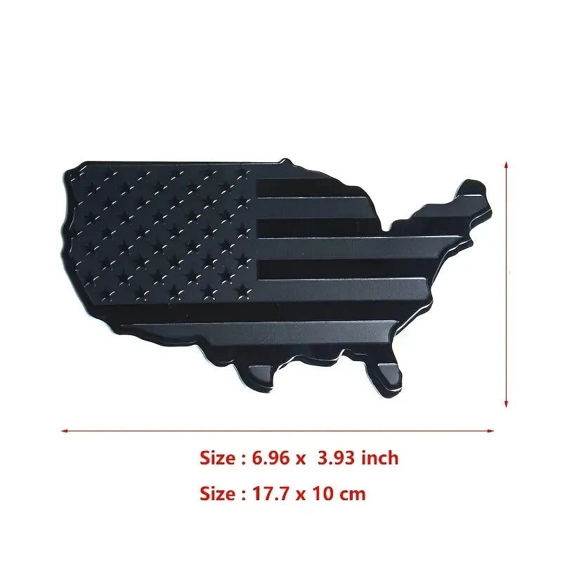 American USA Emblems Flag Map Car Sticker, Car Trunk Metal Emblem Badge Decal Sticker For Cars Motorcycles Bikes