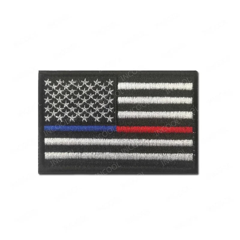 USA US America American Flag Embroidered Patches Appliques Thin Blue Line Flags Armband Decorative Badges For Clothing Backpack
