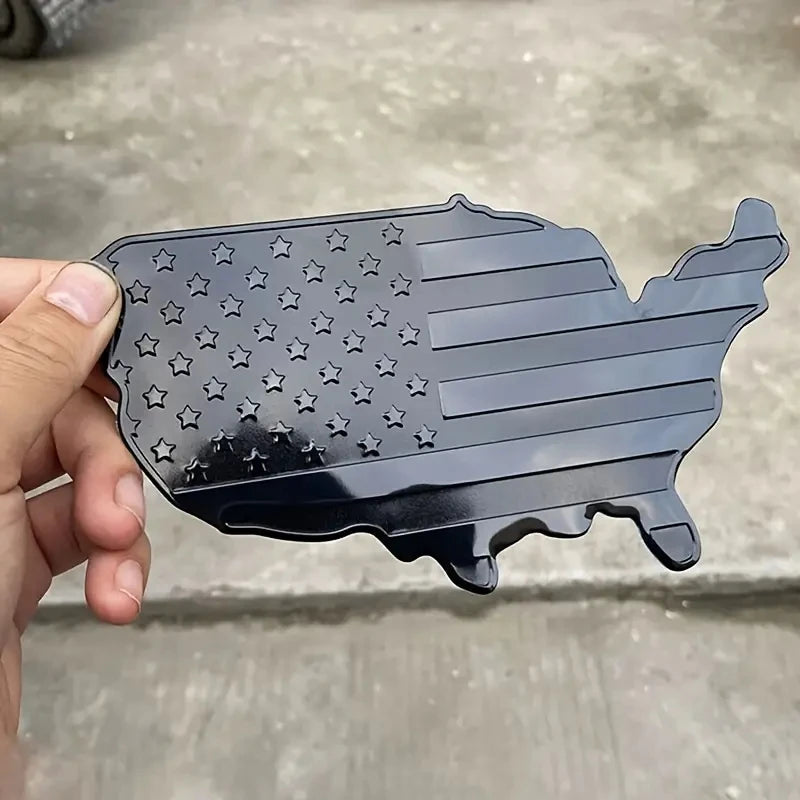 American USA Emblems Flag Map Car Sticker, Car Trunk Metal Emblem Badge Decal Sticker For Cars Motorcycles Bikes