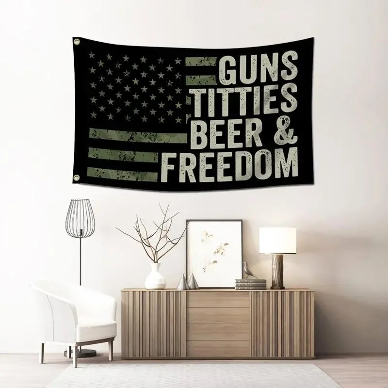 American Flag Pattern Garden Flag without Flagpole, Creative Flag for Home Garden Yard Decoration, Vanity Decor Accessories