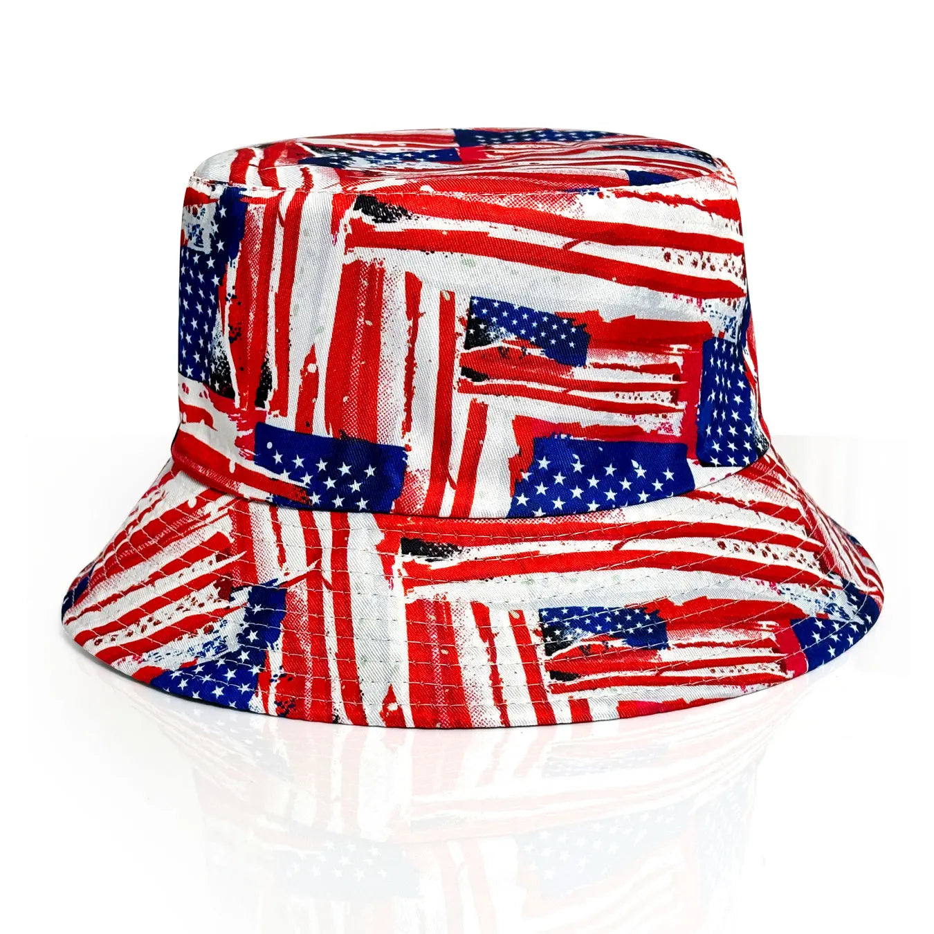 Patriotic American Flag Bucket Hat, Reversible, Casual Style, Foldable, Suitable for Independence Day and Everyday Use, Stylish Design with Stars and Stripes.