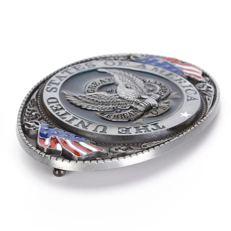 Western style New U.S.A. American flag eagle metal alloy Men Belt Buckle New fashion