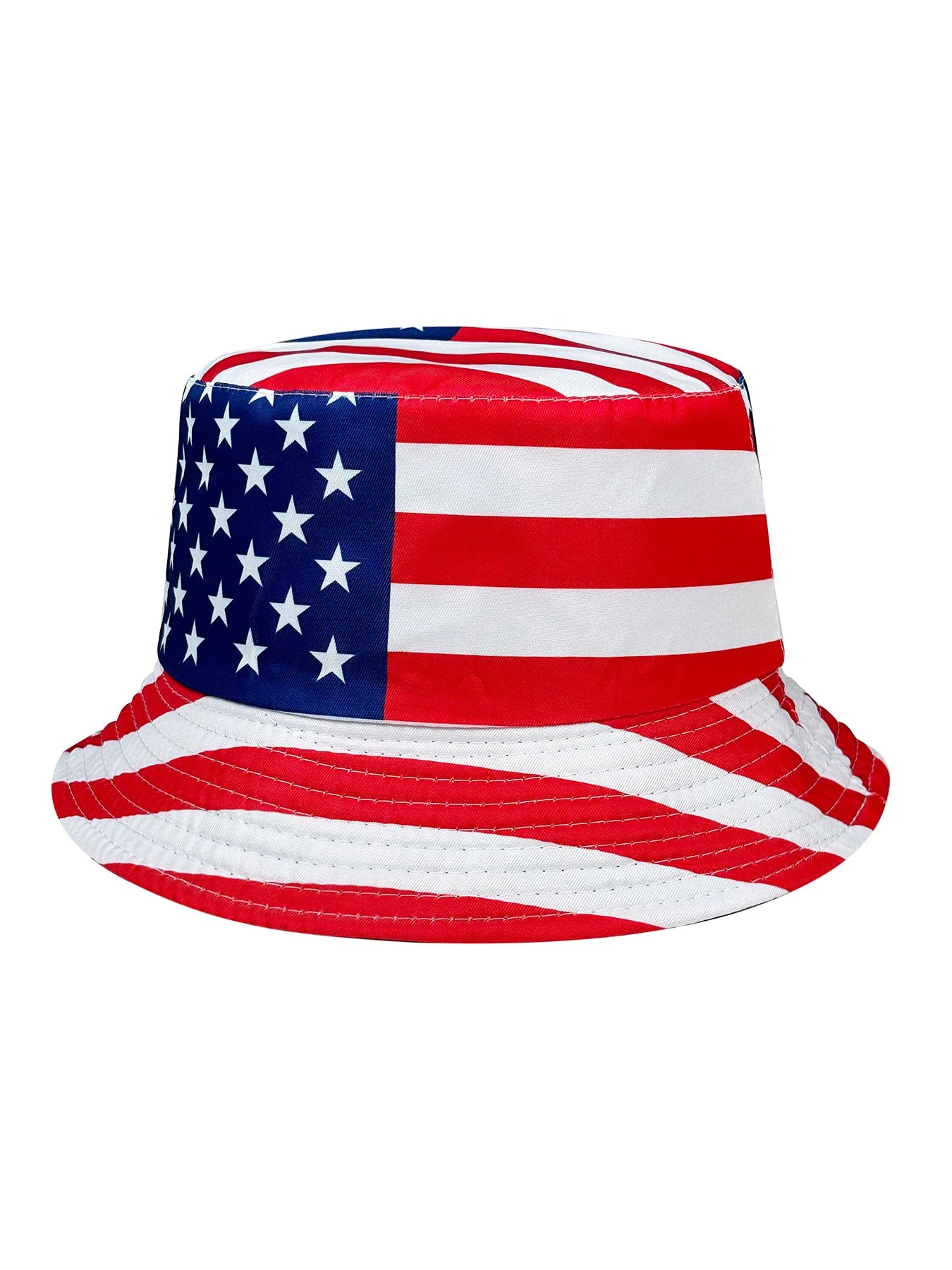 Patriotic American Flag Bucket Hat, Reversible, Casual Style, Foldable, Suitable for Independence Day and Everyday Use, Stylish Design with Stars and Stripes.