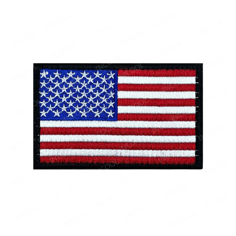 USA US America American Flag Embroidered Patches Appliques Thin Blue Line Flags Armband Decorative Badges For Clothing Backpack
