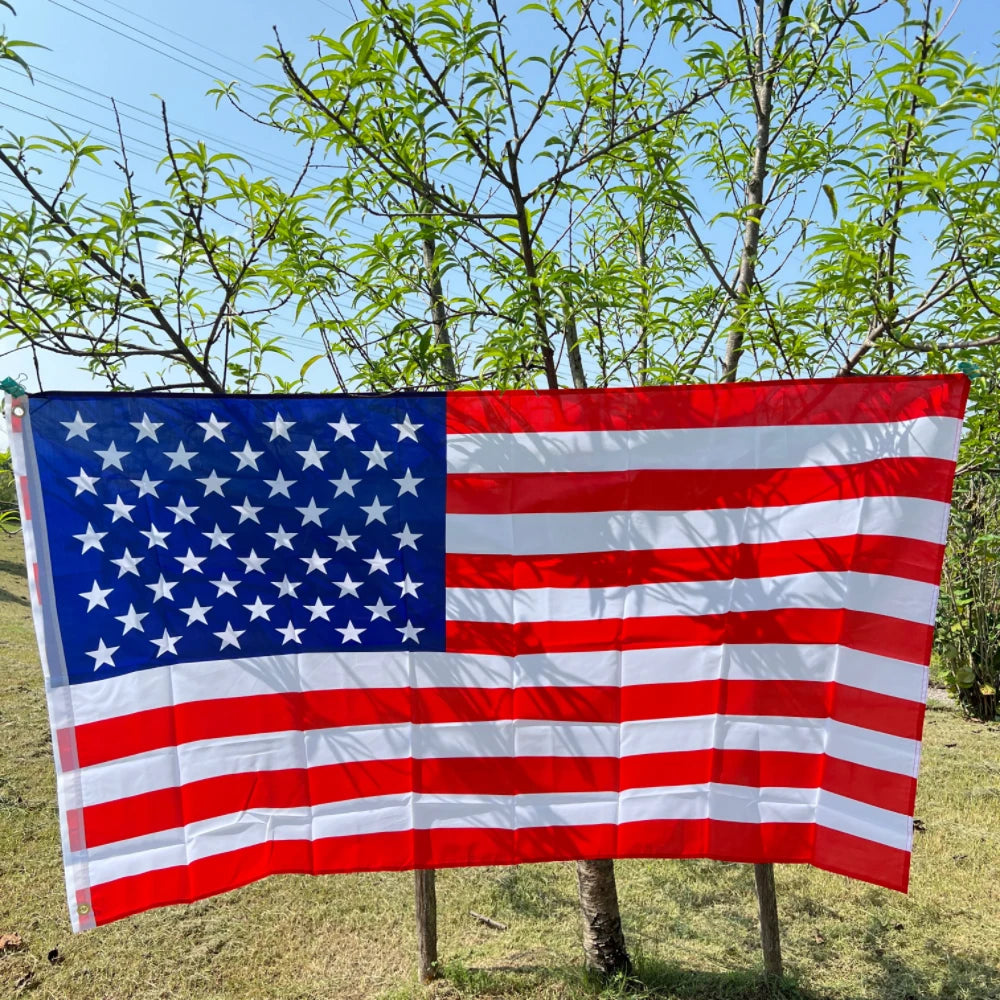 American Flag 90X150CM Us Usa Flag High quality double sided permeable printed polyester flag Holiday Sports outdoor interior de