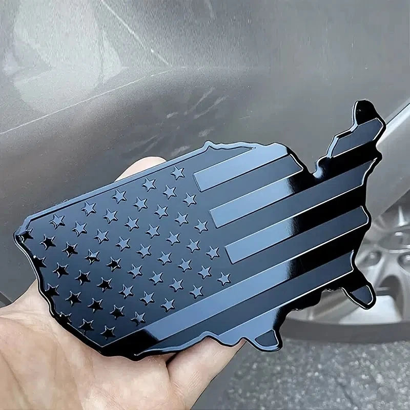 American USA Emblems Flag Map Car Sticker, Car Trunk Metal Emblem Badge Decal Sticker For Cars Motorcycles Bikes