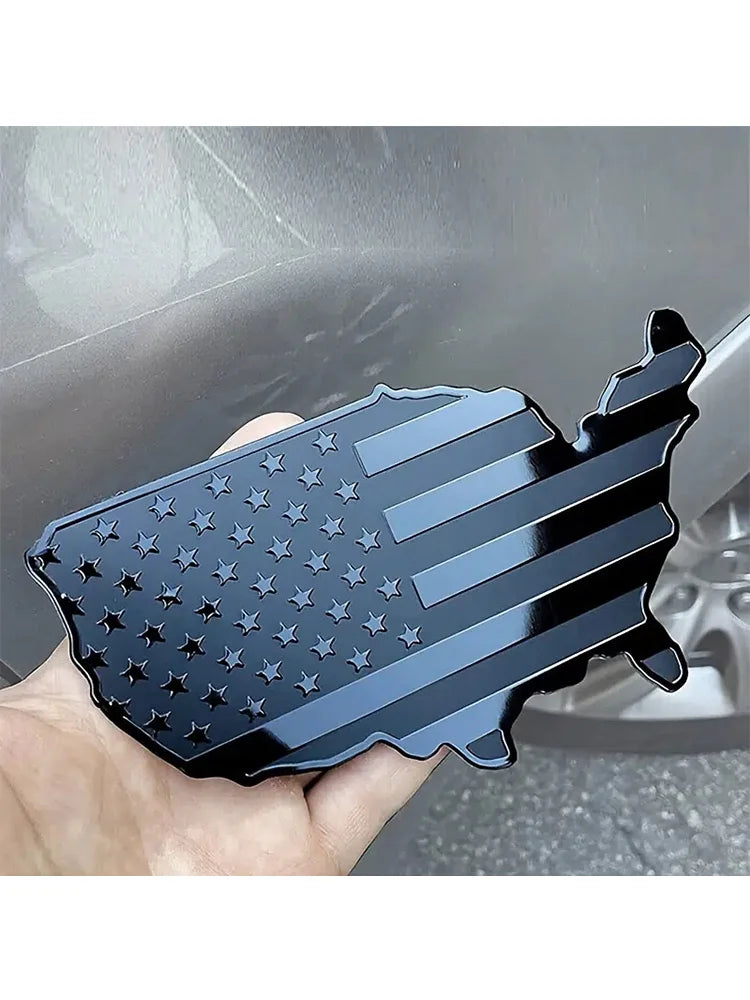 American USA Emblems Flag Map Car Sticker, Car Trunk Metal Emblem Badge Decal Sticker For Cars Motorcycles Bikes