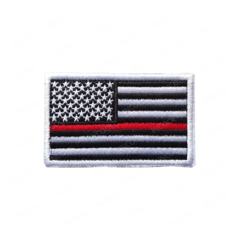 USA US America American Flag Embroidered Patches Appliques Thin Blue Line Flags Armband Decorative Badges For Clothing Backpack